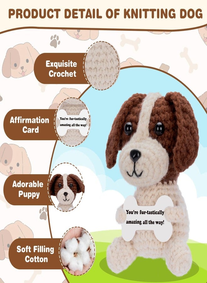 HOMQYTE Inspirational Gift - Positive Crochet Dog Animals with Affirmation Card Handmade Crochet Beagle Plush Doll for Women Dog Lovers Gifts (Beagle) - Image 3